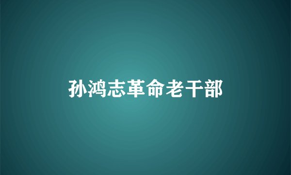孙鸿志革命老干部