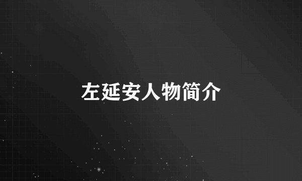 左延安人物简介
