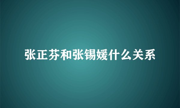 张正芬和张锡媛什么关系