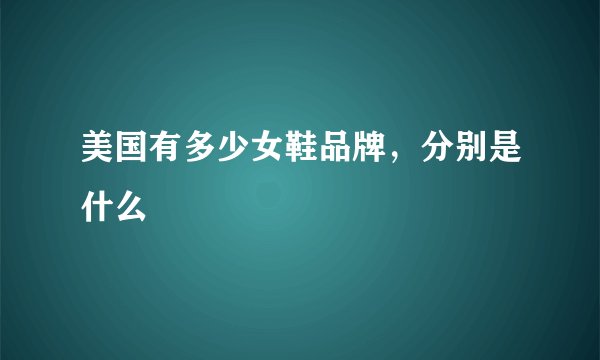 美国有多少女鞋品牌，分别是什么