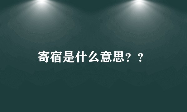 寄宿是什么意思？？