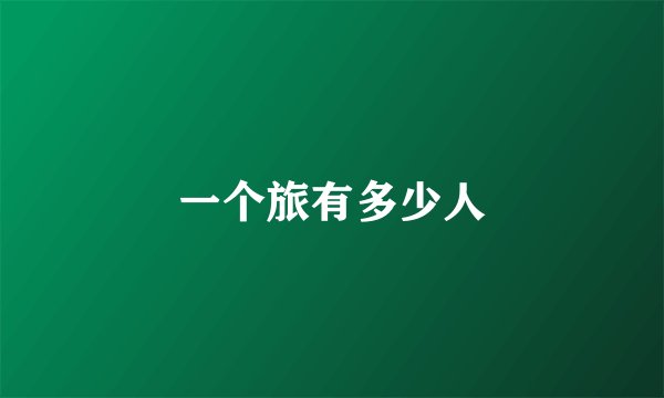 一个旅有多少人
