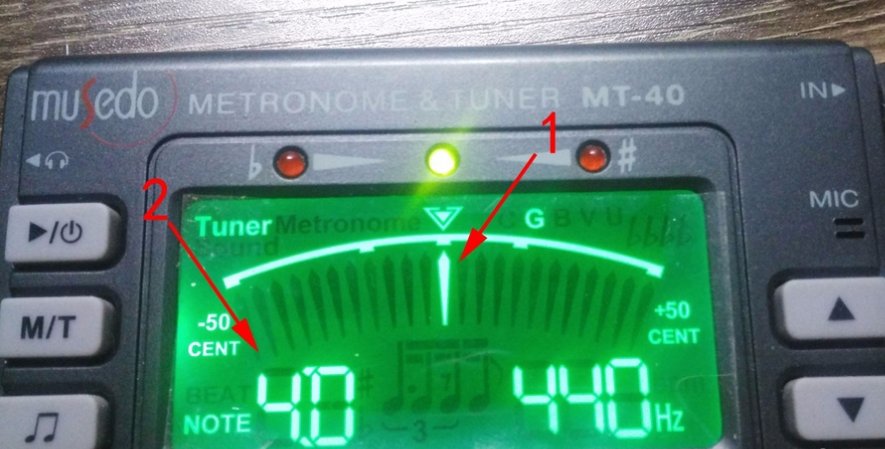 电吉他调音器怎么用？怎么调？那个E B G D A E怎么调出来啊？调音器怎么看？