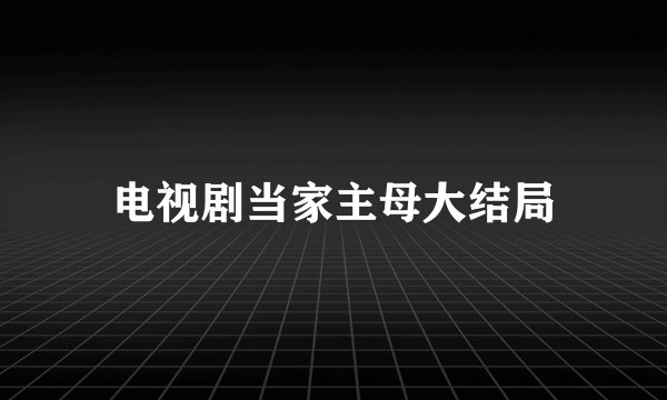 电视剧当家主母大结局