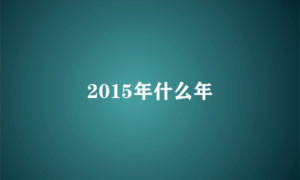 2015年什么年