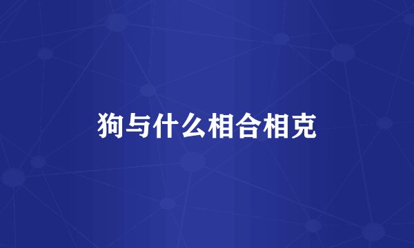 狗与什么相合相克