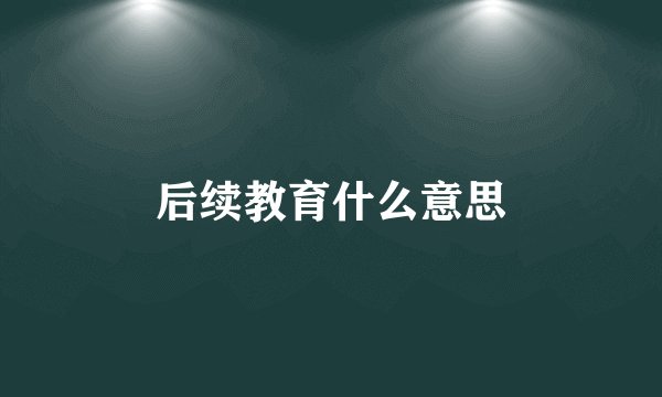 后续教育什么意思