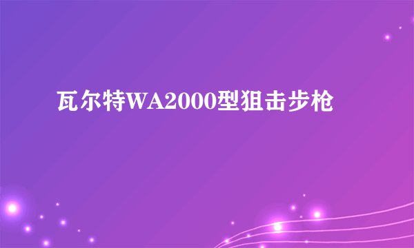 瓦尔特WA2000型狙击步枪