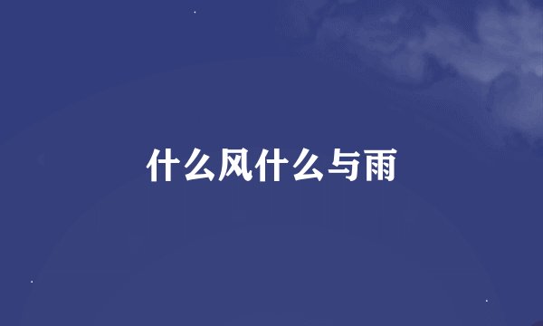 什么风什么与雨