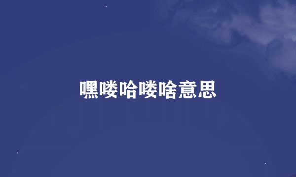 嘿喽哈喽啥意思