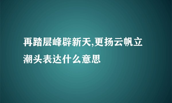 再踏层峰辟新天,更扬云帆立潮头表达什么意思