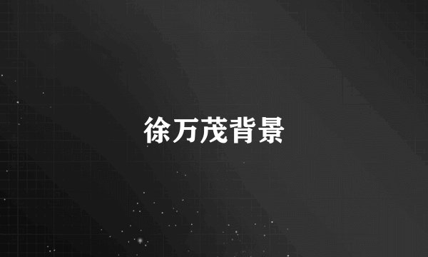 徐万茂背景
