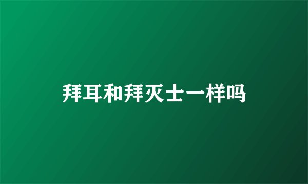 拜耳和拜灭士一样吗