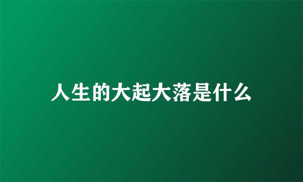 人生的大起大落是什么