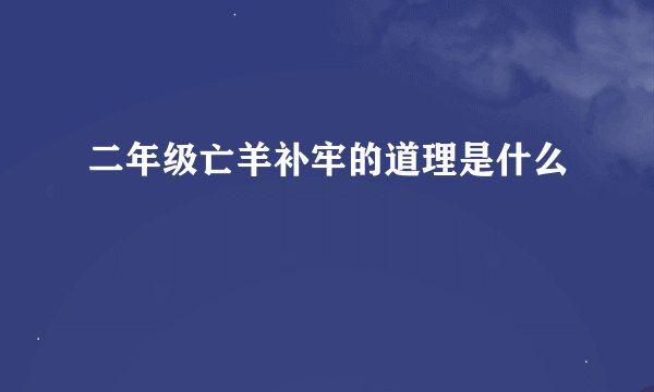 二年级亡羊补牢的道理是什么