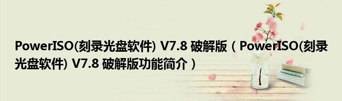 PowerISO刻录光盘软件V78破解版PowerISO刻录光盘软件V78破解版功能简介