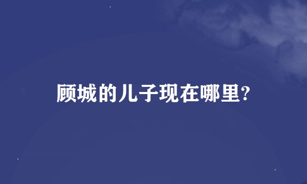 顾城的儿子现在哪里?