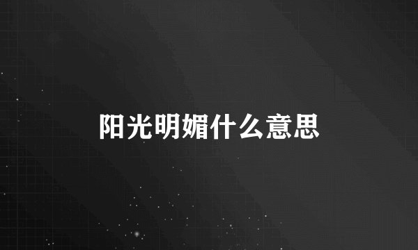 阳光明媚什么意思