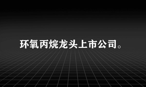 环氧丙烷龙头上市公司。