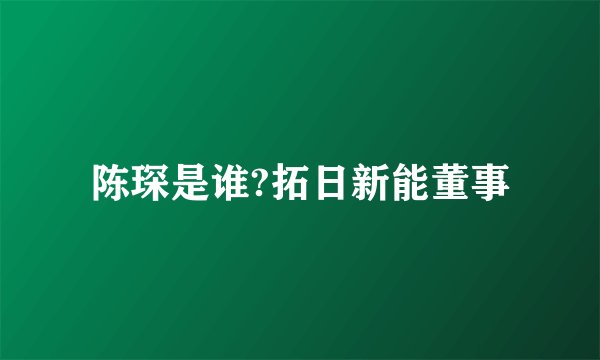 陈琛是谁?拓日新能董事