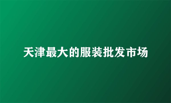 天津最大的服装批发市场