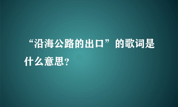 “沿海公路的出口”的歌词是什么意思？