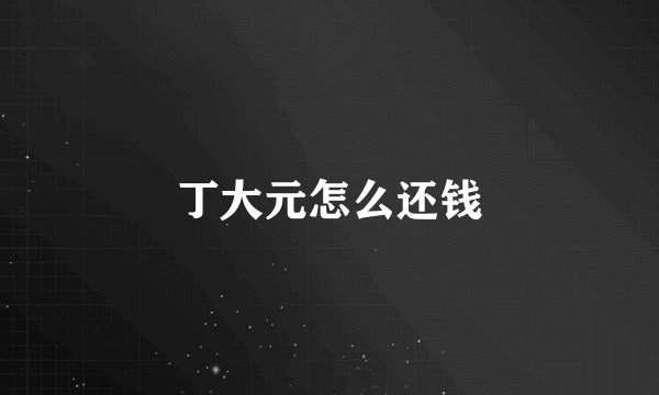 丁大元怎么还钱