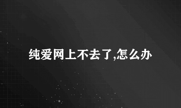 纯爱网上不去了,怎么办