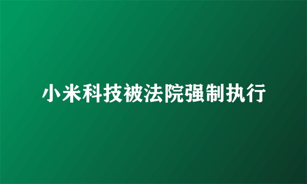 小米科技被法院强制执行