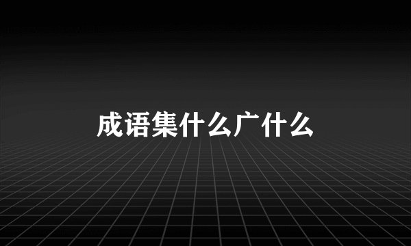 成语集什么广什么