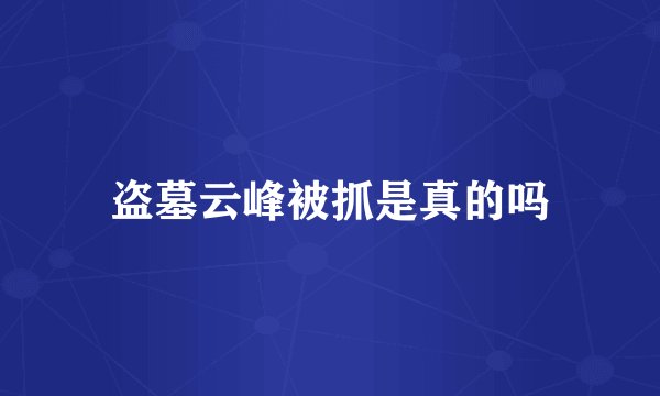 盗墓云峰被抓是真的吗