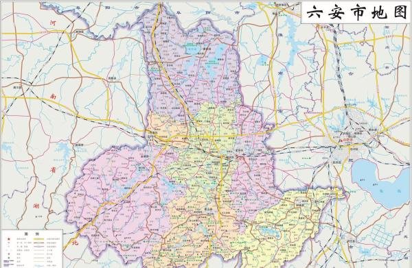 安徽省和16地级市高清行政地图