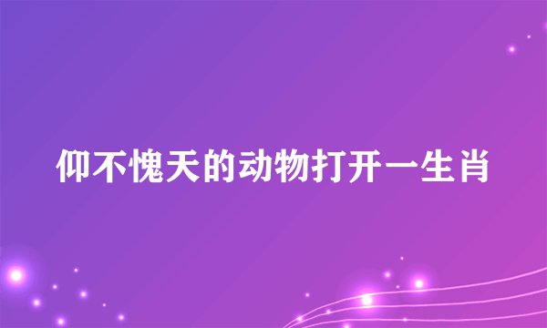 仰不愧天的动物打开一生肖