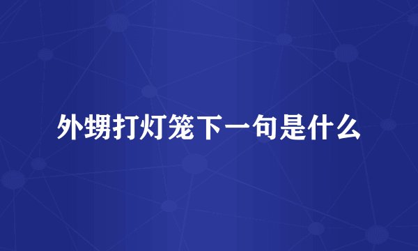 外甥打灯笼下一句是什么