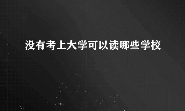 没有考上大学可以读哪些学校