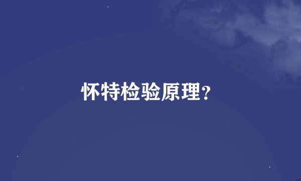 怀特检验原理？