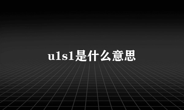 u1s1是什么意思