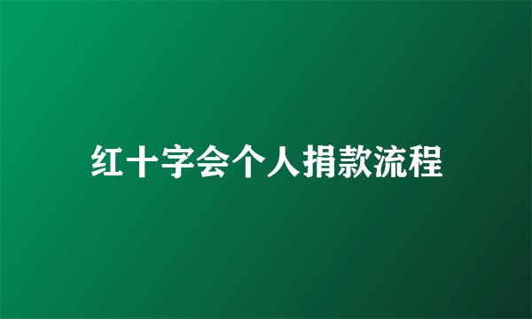 红十字会个人捐款流程