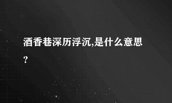 酒香巷深历浮沉,是什么意思？