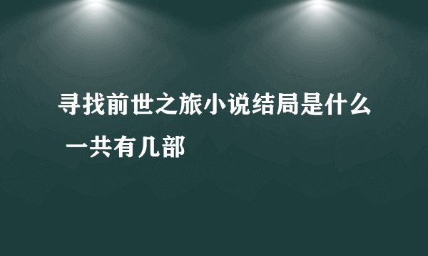 寻找前世之旅小说结局是什么 一共有几部