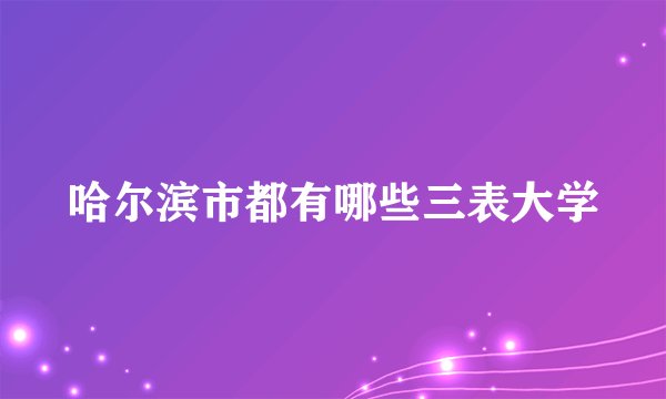 哈尔滨市都有哪些三表大学