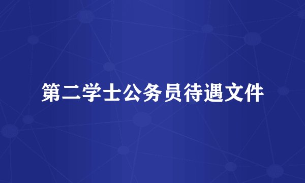 第二学士公务员待遇文件