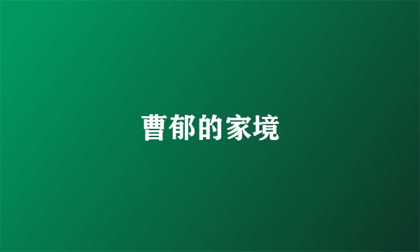 曹郁的家境