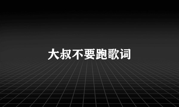 大叔不要跑歌词