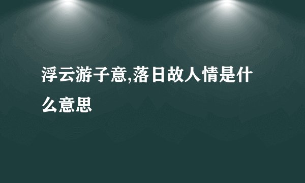 浮云游子意,落日故人情是什么意思
