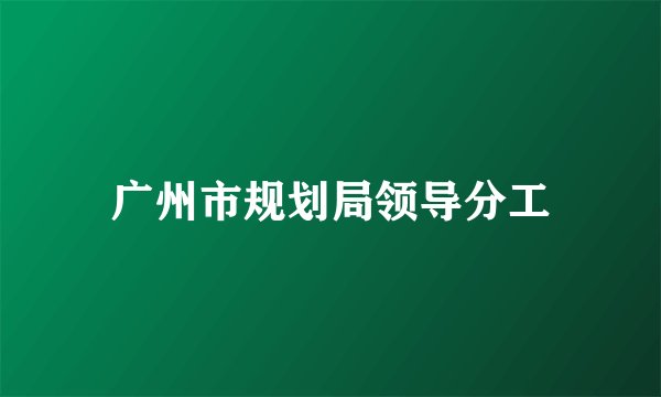 广州市规划局领导分工