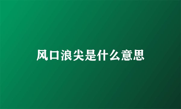 风口浪尖是什么意思