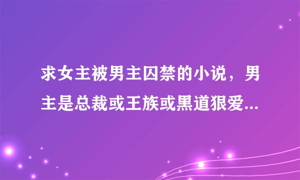 求女主被男主囚禁的小说，男主是总裁或王族或黑道狠爱女主，女主淡然聪明绝美或者迷糊可爱。现代文。