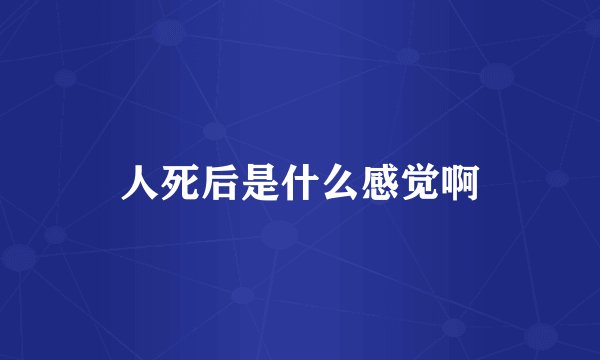 人死后是什么感觉啊