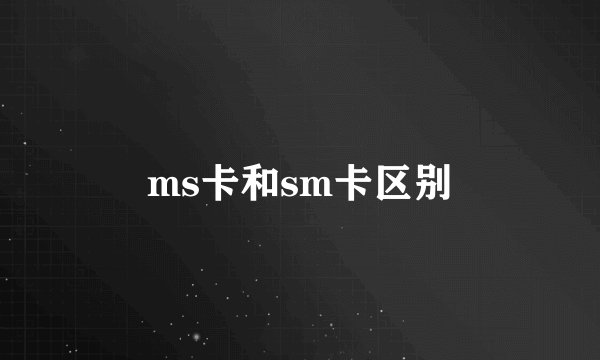 ms卡和sm卡区别